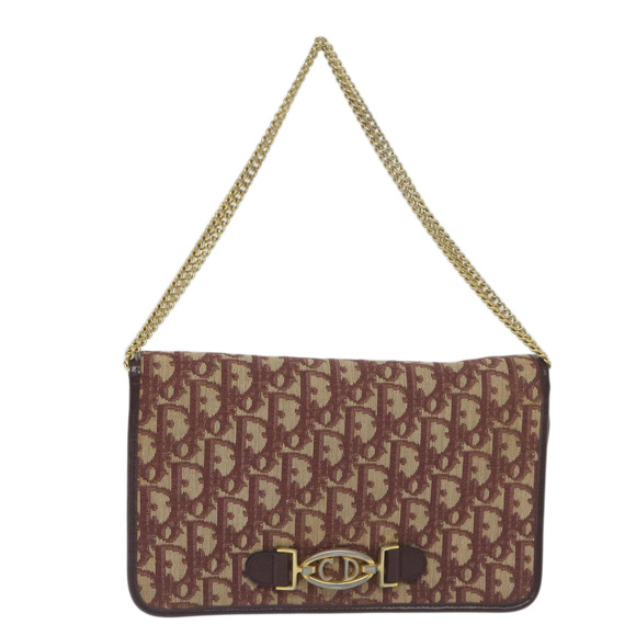 Christian Dior Trotter Canvas Chain Shoulder Bag Red Auth yk10084 - Picture 13 of 16